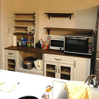 キッチン/DIY/キッチンコーナー棚/ステイン塗装のインテリア実例 - 2013-09-15 19:52:03