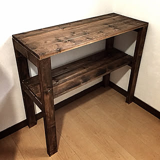 キッチン/SPF材自作棚/カンペハピオのオイルステイン/DIY/食品ストック棚のインテリア実例 - 2017-12-12 12:19:51
