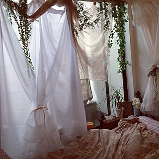 造花 レースカーテンのインテリア実例 Roomclip ルームクリップ