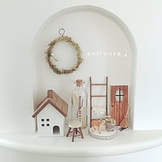玄関/入り口/シュライヒ/ミニチュア/ハンドメイド/セリア...などのインテリア実例 - 2016-08-31 07:54:10