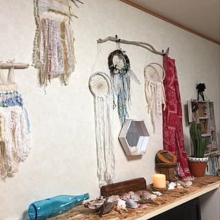 壁/天井/ドリームキャッチャー/ウィービング/ハンドメイド作品♪/10000人の暮らし...などのインテリア実例 - 2018-02-27 18:46:51