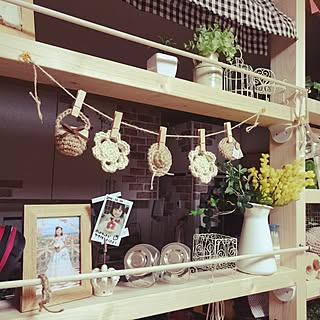 棚/イイね!押し逃げお許しください。/フォロワーの皆様に感謝です♫/satotoさんの編み編みガーランド/素敵便♥︎...などのインテリア実例 - 2017-03-21 20:25:43