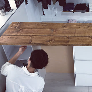 キッチン/カウンターテーブル/カラーボックス DIY/カウンターキッチン/2×8材/リノベーション...などのインテリア実例 - 2018-12-08 03:17:15