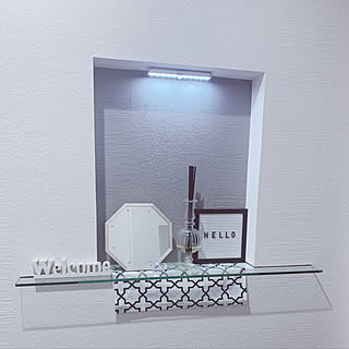 風水ミラー/棚/白×グレー/ガラスニッチ/ニッチ...などのインテリア実例 - 2020-01-24 09:46:29
