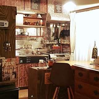 キッチン/夜のキッチン/ダイソーリメイクシート/ダイソー新商品/賃貸...などのインテリア実例 - 2016-08-19 00:50:55
