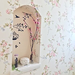 ダイソー 花柄壁紙のインテリア実例 Roomclip ルームクリップ