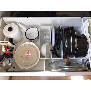 キッチン/お鍋収納/コンロ下収納/収納ケース/ファイルボックス...などのインテリア実例 - 2017-08-20 11:17:01