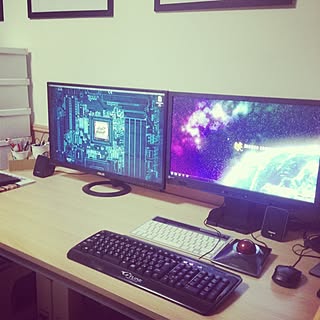 机/白黒/Macがある部屋/Mac/Windows PC/PCデスク上...などのインテリア実例 - 2014-04-12 01:58:36