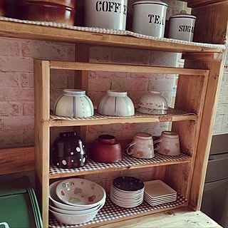 棚/端材 DIY/みせる収納に憧れる/レンジボードリメイク/和食器も好き...などのインテリア実例 - 2017-05-12 06:02:29