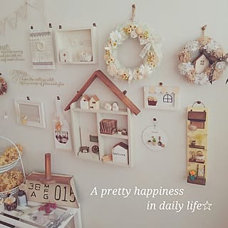 壁/天井/ハンドメイド/リース/紫陽花/花かんざし...などのインテリア実例 - 2017-02-15 20:07:37