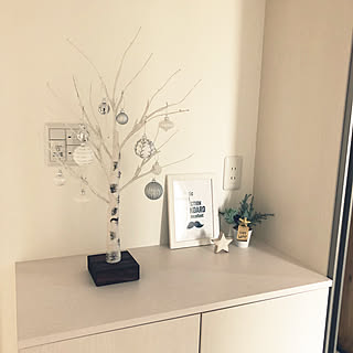 玄関/入り口/シンプル/ダイソー/白樺ツリー/白樺ツリー60センチ...などのインテリア実例 - 2018-12-26 11:58:23