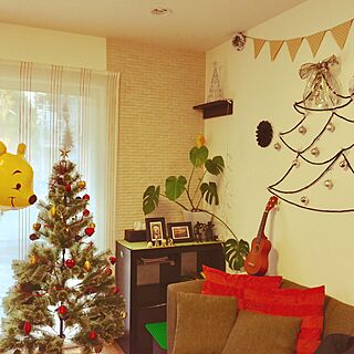 部屋全体/IKEA クッションカバー/クリスマスツリー/IKEAの棚/クリスマス...などのインテリア実例 - 2016-12-07 11:28:39