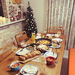 テーブルコーディネート クリスマスディナーのインテリア実例 Roomclip ルームクリップ