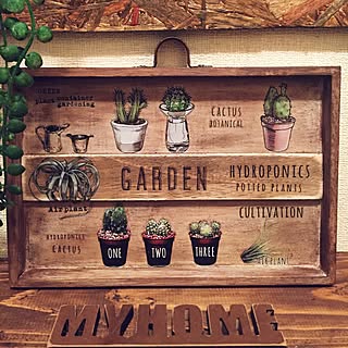 玄関/入り口/木製トレイ/転写シール/セリア/端材のインテリア実例 - 2016-12-20 09:46:43