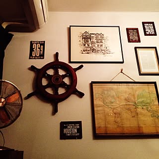壁/天井/yupinokoさん作品!/世界地図/舵輪/連投ごめんなさいでした!!!!!のインテリア実例 - 2014-10-10 19:16:02