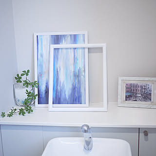 爽やかインテリア/フレーム/かざり棚/絵を描いてみた！/アート...などのインテリア実例 - 2020-02-24 17:33:45