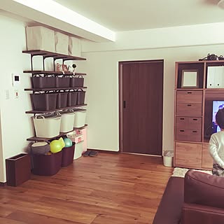 リビング/クリエモカ/リクシル ファミリーライン/おもちゃ棚/DIY...などのインテリア実例 - 2016-03-02 18:17:27