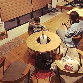 ストーブ ストーブガード 丸型 サロンテーブルの通販 by まゆみ's shop 