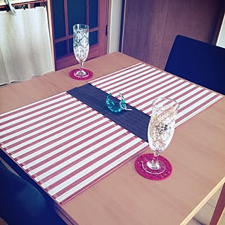 リビング/ストライプ/二人暮らし/賃貸/ニトリ...などのインテリア実例 - 2016-05-27 14:21:15