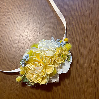 ミモザ/チョーカー/首飾り/フラワーアクセサリー/ワンコと暮らす家...などのインテリア実例 - 2020-02-03 08:33:14