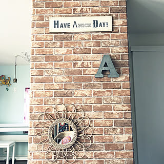 れんが壁紙/アルファベット/サインプレート/かがみ/さりゅの雑貨...などのインテリア実例 - 2020-01-22 13:29:19