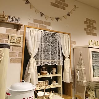 キッチン/変えたいところいっぱい/窓/キッチン後ろの壁/カーテン...などのインテリア実例 - 2016-01-01 00:28:38