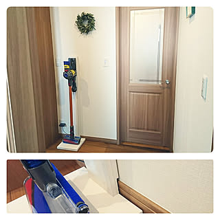 玄関/入り口/ダイソン充電スタンド/クリーナースタンド/ダイソンスタンド DIY/部屋じゃなくてゴメンなさい...などのインテリア実例 - 2017-09-11 10:51:28