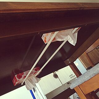 机/つっぱり棒/天板DIY/収納アイデア/ダイニングテーブルのインテリア実例 - 2016-09-07 20:00:36