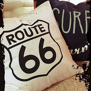 リビング/クッション♥︎/ニトリのクッション/ROUTE66/いつもイイネ★ありがとぅございますっ★のインテリア実例 - 2016-02-08 17:13:57