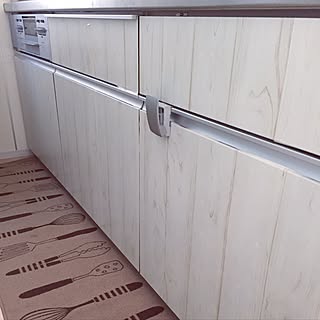 キッチン/キッチンリメイク/キッチンマット/リメイクシート木目調/シンプル...などのインテリア実例 - 2017-05-16 08:02:56