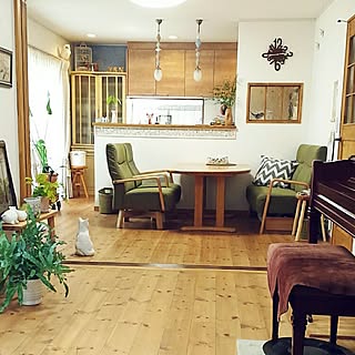 部屋全体/リフォーム/無垢の床/無垢のドア/カップボードリメイク...などのインテリア実例 - 2017-06-20 14:47:25