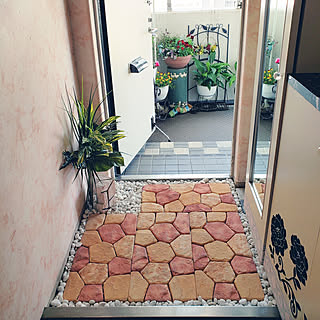 Diy テラコッタタイルのインテリア 手作りの実例 Roomclip ルームクリップ