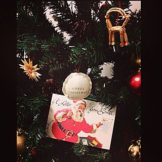 クリスマスカードで/accoちゃん/いただきもの/クリスマスツリー/オーナメント三つものインテリア実例 - 2013-12-21 17:10:57