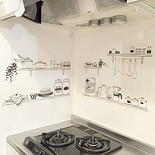 ダイソー キッチン壁用シートのインテリア実例 Roomclip ルームクリップ