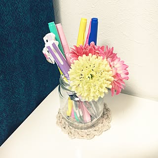 机/造花/文房具収納/100均/ダイソー...などのインテリア実例 - 2016-12-24 18:54:04
