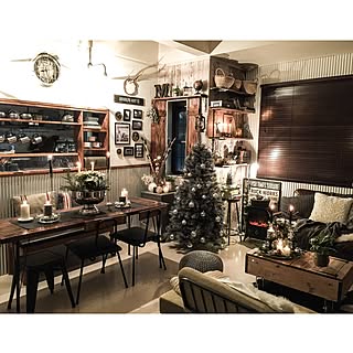 部屋全体/キャンドルナイト/クリスマスツリー/デコレーション/クリスマス...などのインテリア実例 - 2015-12-01 20:37:10
