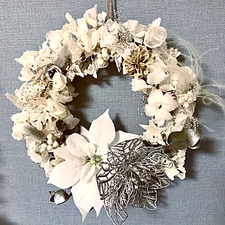 ホワイトクリスマスリースのインテリア実例 Roomclip ルームクリップ