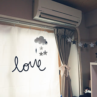 壁/天井/Love/タペストリー/タペストリーカーテン/モノトーンのインテリア実例 - 2018-02-21 15:49:18