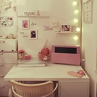 机/PCデスク/コットンボールランプ/salut!/セリア...などのインテリア実例 - 2017-01-08 14:52:11