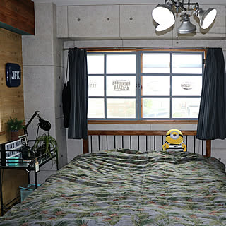 ベッド周り/コンクリート風壁紙/journal standard Furniture/niko and…/ミニオン...などのインテリア実例 - 2017-10-24 19:08:19