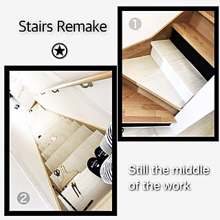 玄関/入り口/階段リメイク/途中経過ですが…☆/建売だけど諦めない!(笑)/階段DIY...などのインテリア実例 - 2017-03-17 22:55:33