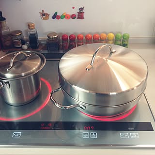 キッチン/百均の雑貨/野菜消しゴム/S&Bのスパイス/ヘンケルスのスチーマー&スモーカーセット...などのインテリア実例 - 2017-06-24 13:01:14
