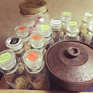 棚/調味料/塩壺/自作ラベル/詰め替え...などのインテリア実例 - 2016-03-08 00:14:20