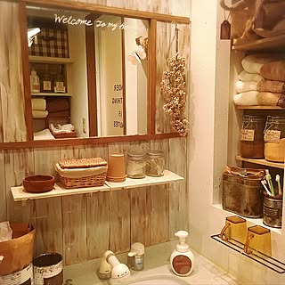 バス/トイレ/みせる収納/セリア/DIY/トマトリメイク缶はゴミ箱...などのインテリア実例 - 2017-02-10 08:47:22