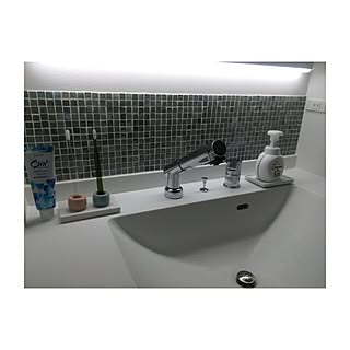 バス/トイレ/無印良品/造作洗面台/アイカ スタイリッシュカウンター/ナゴヤモザイクタイル...などのインテリア実例 - 2017-06-04 23:05:34