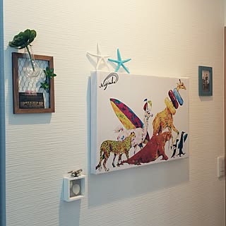 リビング/ヒトデ/セリア/キャンバスアート/トイレ前の廊下...などのインテリア実例 - 2017-06-18 12:09:45
