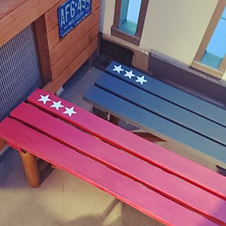玄関/入り口/ステンシル♡/カリフォルニアスタイルに憧れる/いつもいいねやコメありがとうございます♡/みなさんの素敵なインテリアに癒されてます/ワンコと暮らす家...などのインテリア実例 - 2016-07-18 19:33:58