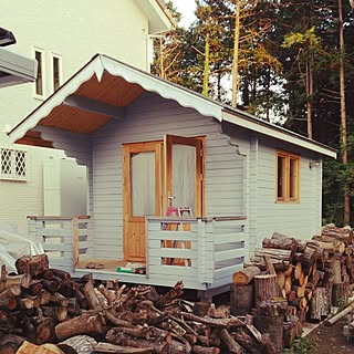 Diy ミニログハウスのインテリア 手作りの実例 Roomclip ルームクリップ