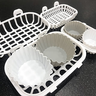 モノトーン/シリコンカップ/seria/食洗機用小物カゴ/キッチンのインテリア実例 - 2020-01-22 13:08:04