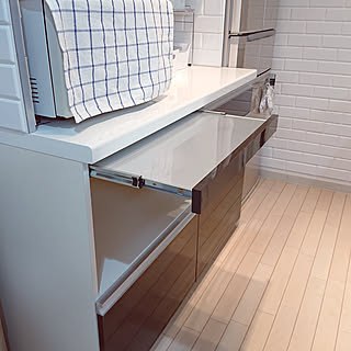 キッチン/狭い部屋 /食器棚/使いやすくする工夫/調理スペース確保...などのインテリア実例 - 2019-03-19 22:30:16